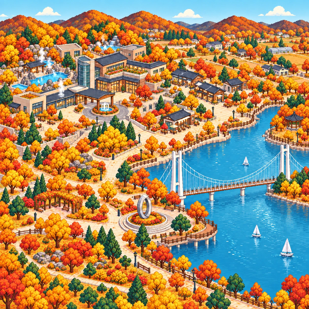 Yesan-gun, Hot springs and Yedang Lake in Yesan.