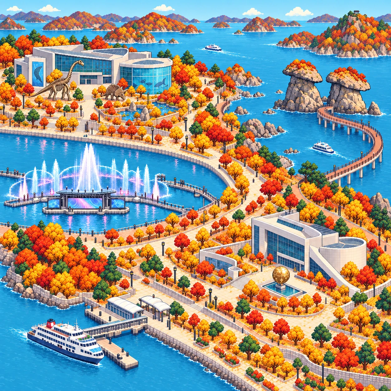 Mokpo-si, Mokpo Natural History Museum and Gatbawi Rock.