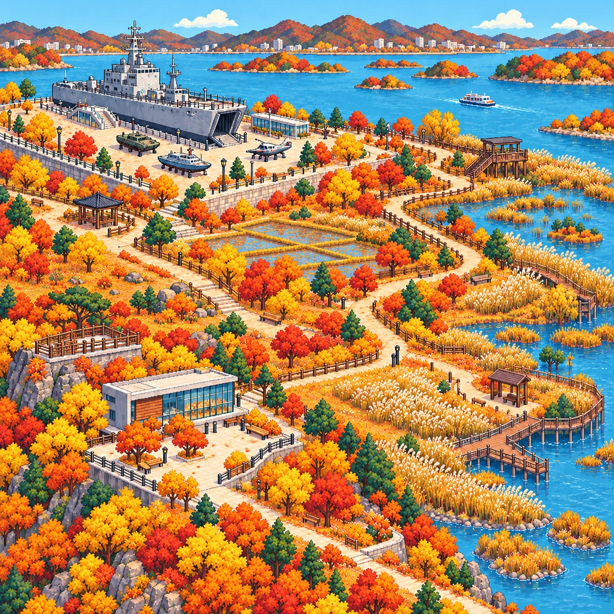 Gimpo-si, Gimpo Landing Craft Park and Course 1 of the Gimpo Peace Nuri Trail.