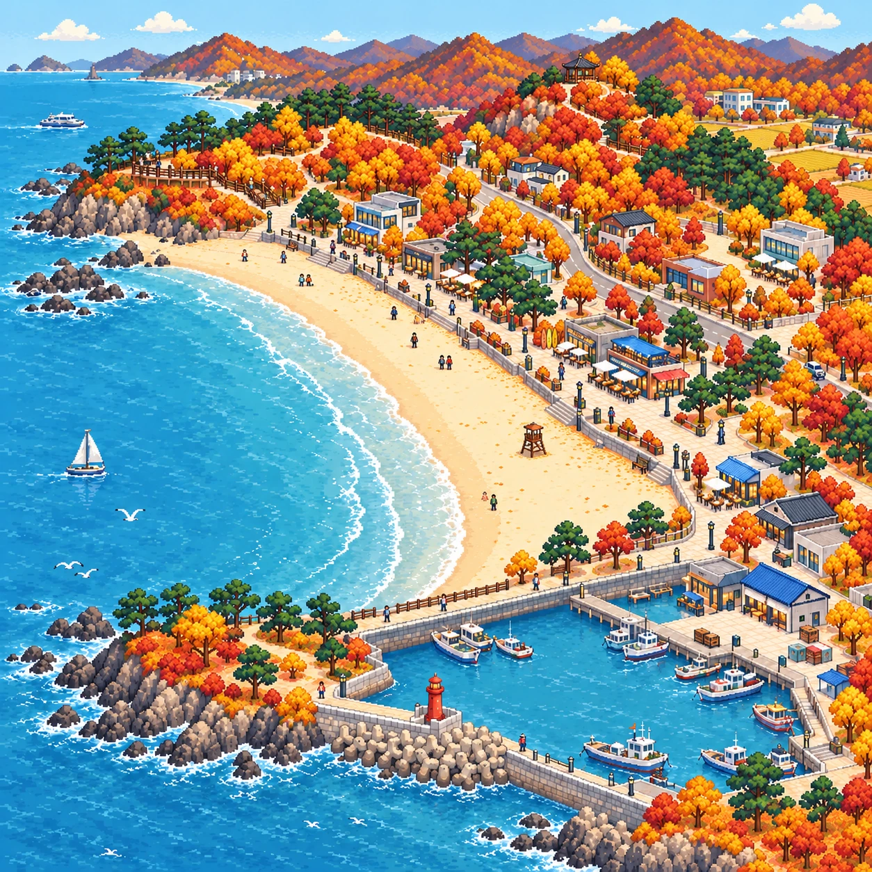 태안군, 만리포 바다 산책
