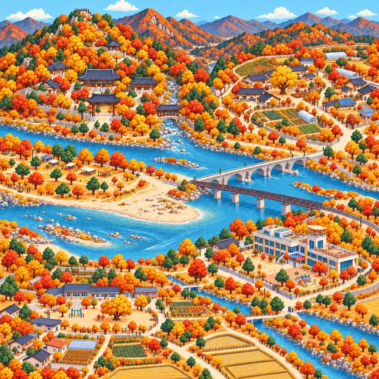 Gokseong-gun, Bongdusan Mountain and Sanghan Rural Experience and Recreation Village.