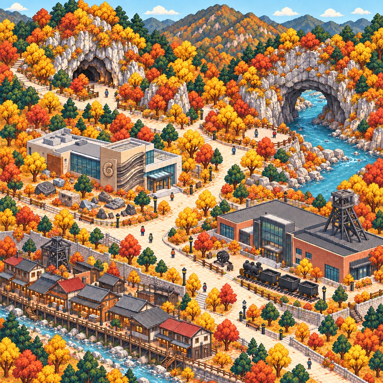 Taebaek-si, Caves and mining villages in Taebaek.