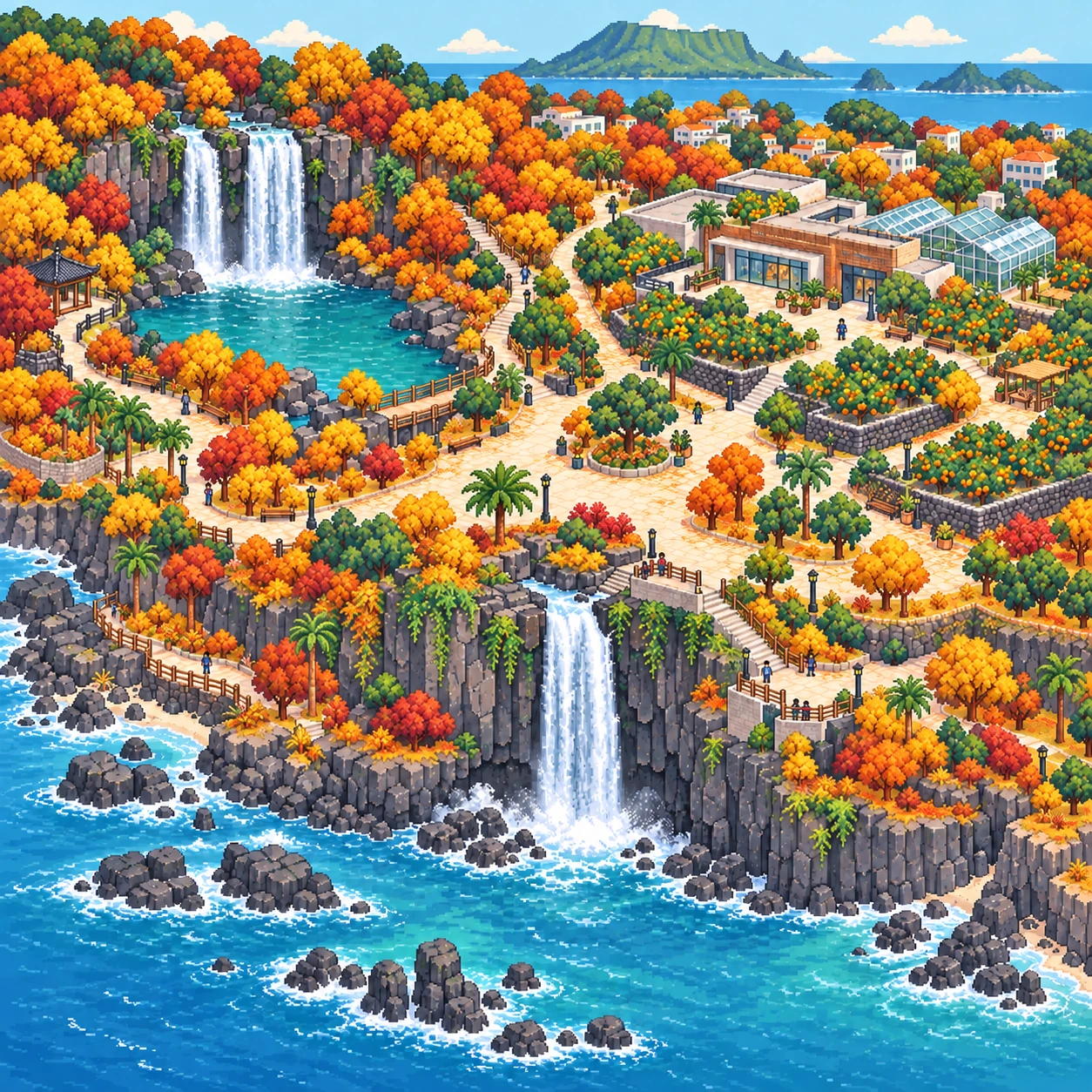 Seogwipo-si, Tangerine orchards and waterfalls in Seogwipo.