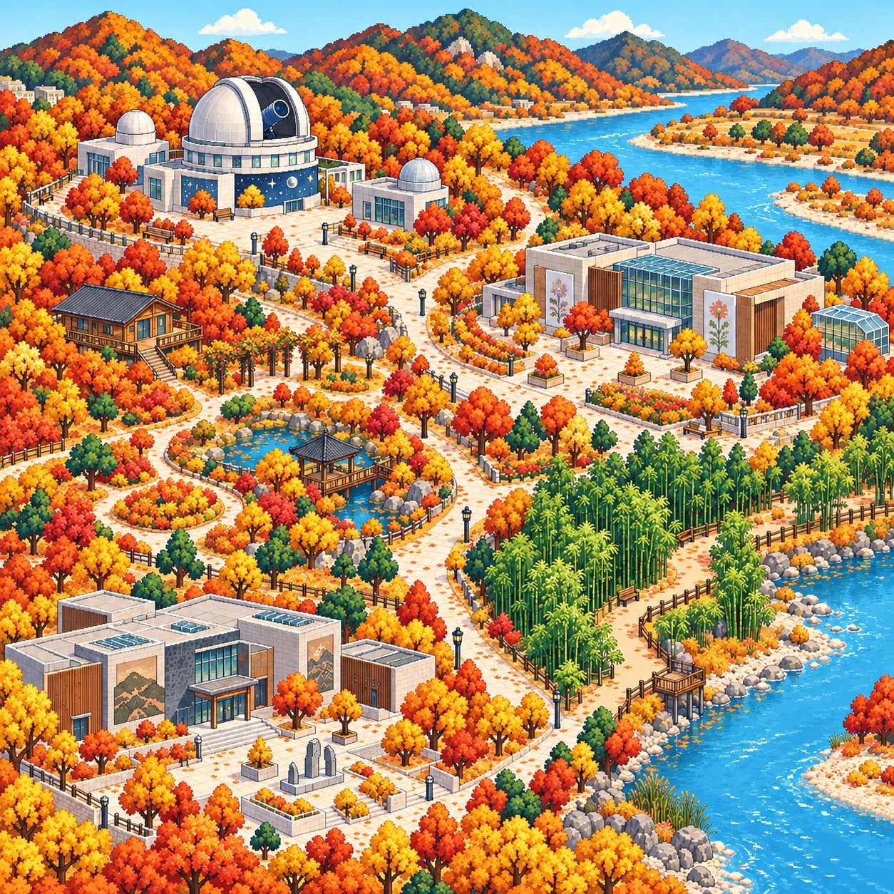 Gurye-gun, Gokseong Seomjingang Observatory and Korea Pressed Flower Museum.